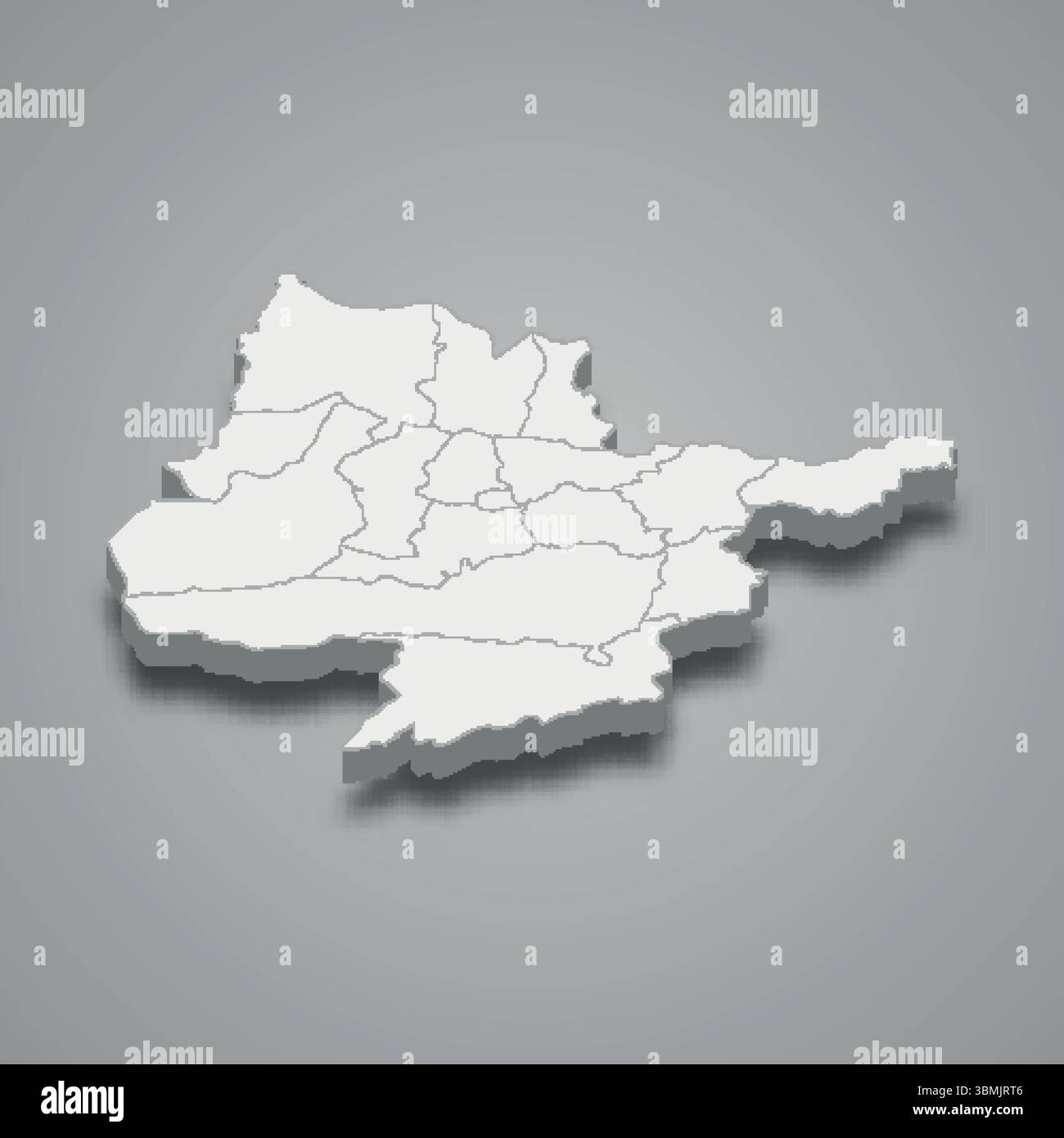 La mappa isometrica 3d Herat è una regione dell'Afghanistan, illustrazione vettoriale Illustrazione Vettoriale