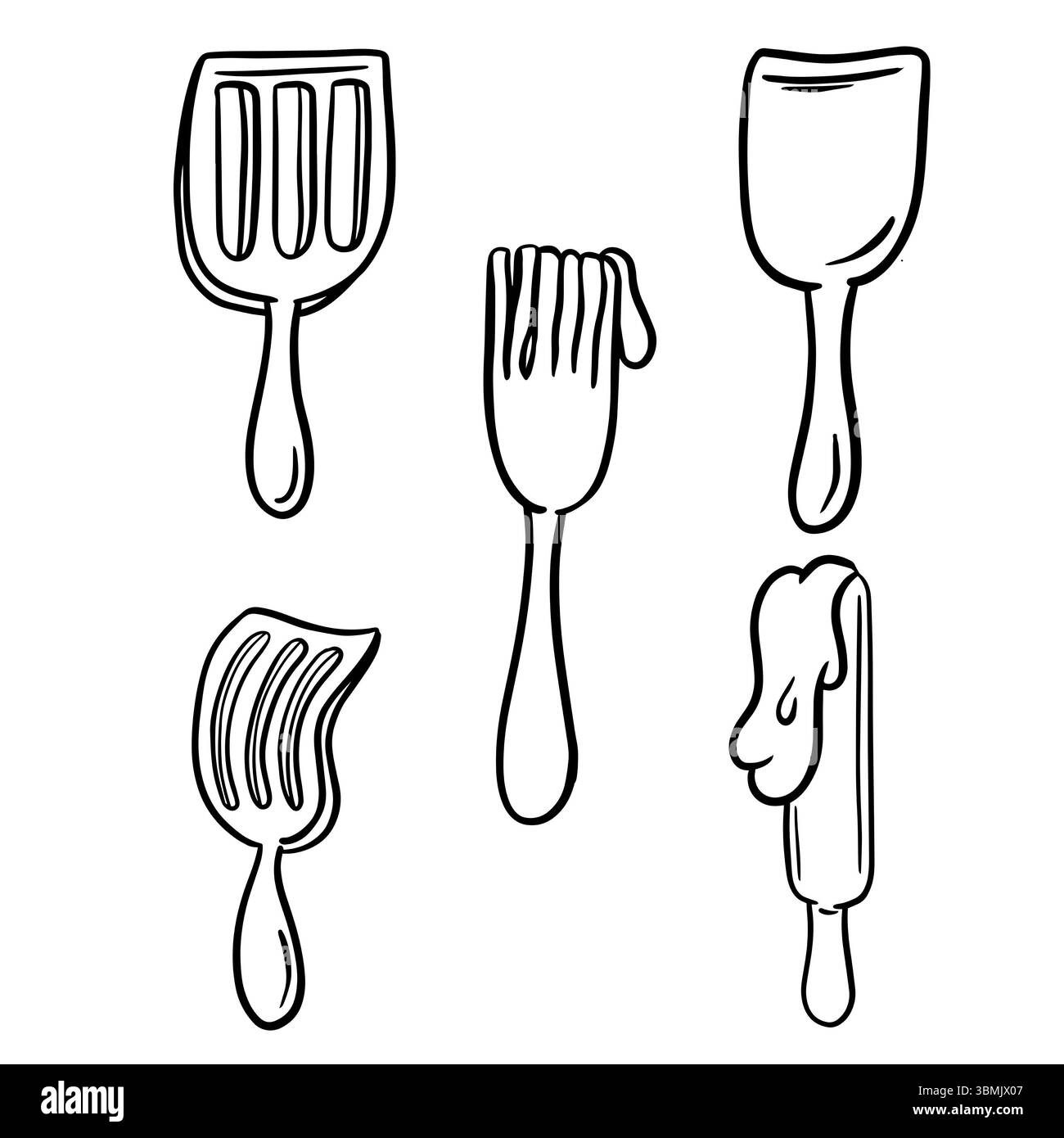 Illustrazione vettoriale dell'icona della spatola Cartoon Kitchen Utensil Foto Stock