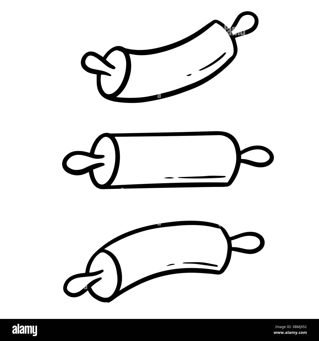 Vettore di illustrazione Cartoon Rolling pin Utensil Foto Stock