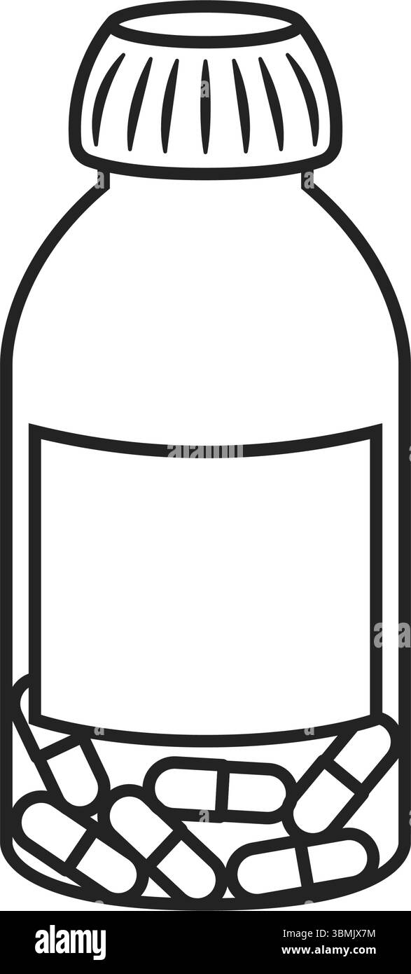 Icona della pillola in stile piatto. Illustrazione del vettore del farmaco su sfondo isolato. Farmacia medica firma concetto di business. Illustrazione Vettoriale