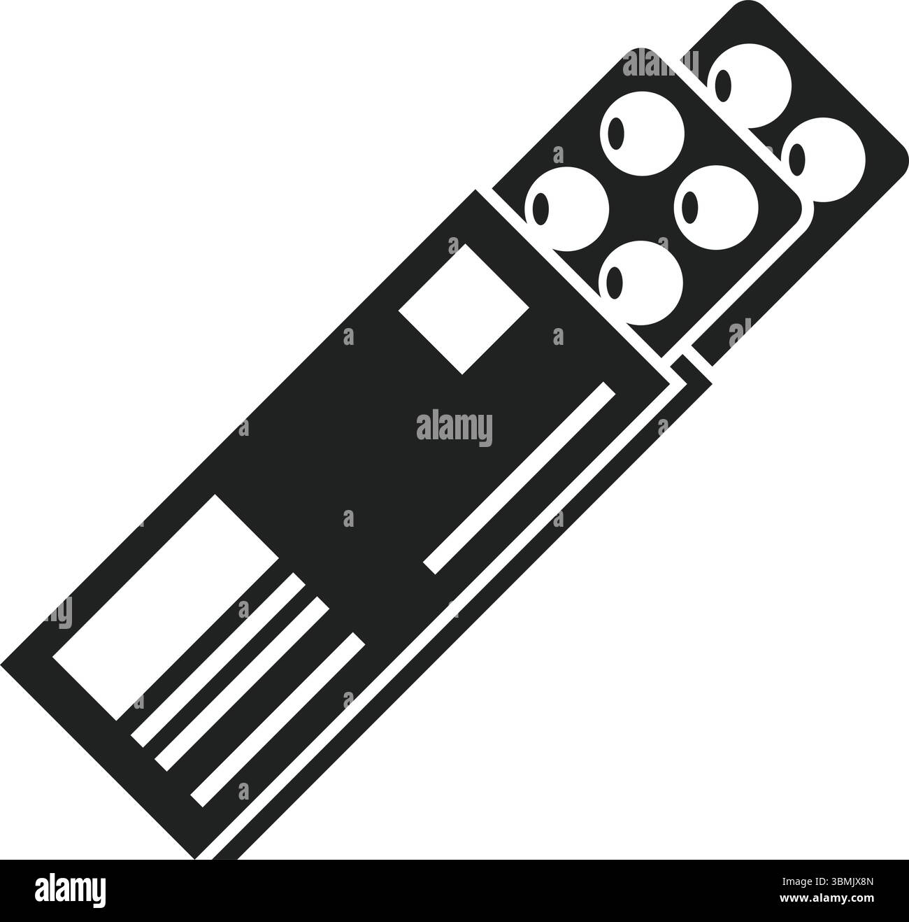 Icona della pillola in stile piatto. Illustrazione del vettore del farmaco su sfondo isolato. Farmacia medica firma concetto di business. Illustrazione Vettoriale