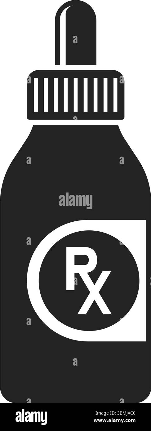 Icona della pillola in stile piatto. Illustrazione del vettore del farmaco su sfondo isolato. Farmacia medica firma concetto di business. Illustrazione Vettoriale