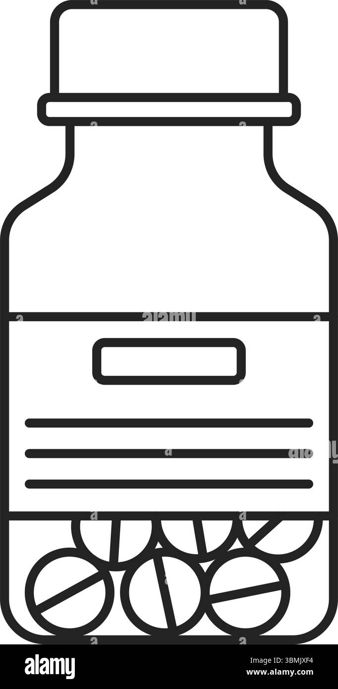 Icona della pillola in stile piatto. Illustrazione del vettore del farmaco su sfondo isolato. Farmacia medica firma concetto di business. Illustrazione Vettoriale