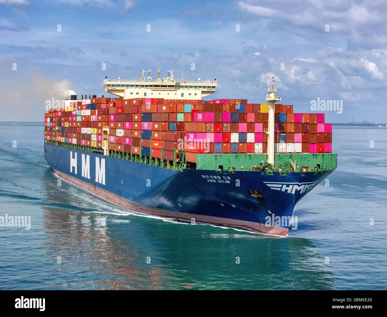 HMM Dream, una nave container sudcoreana gestita dalla Hyundai Merchant Marine (HMM). Foto Stock