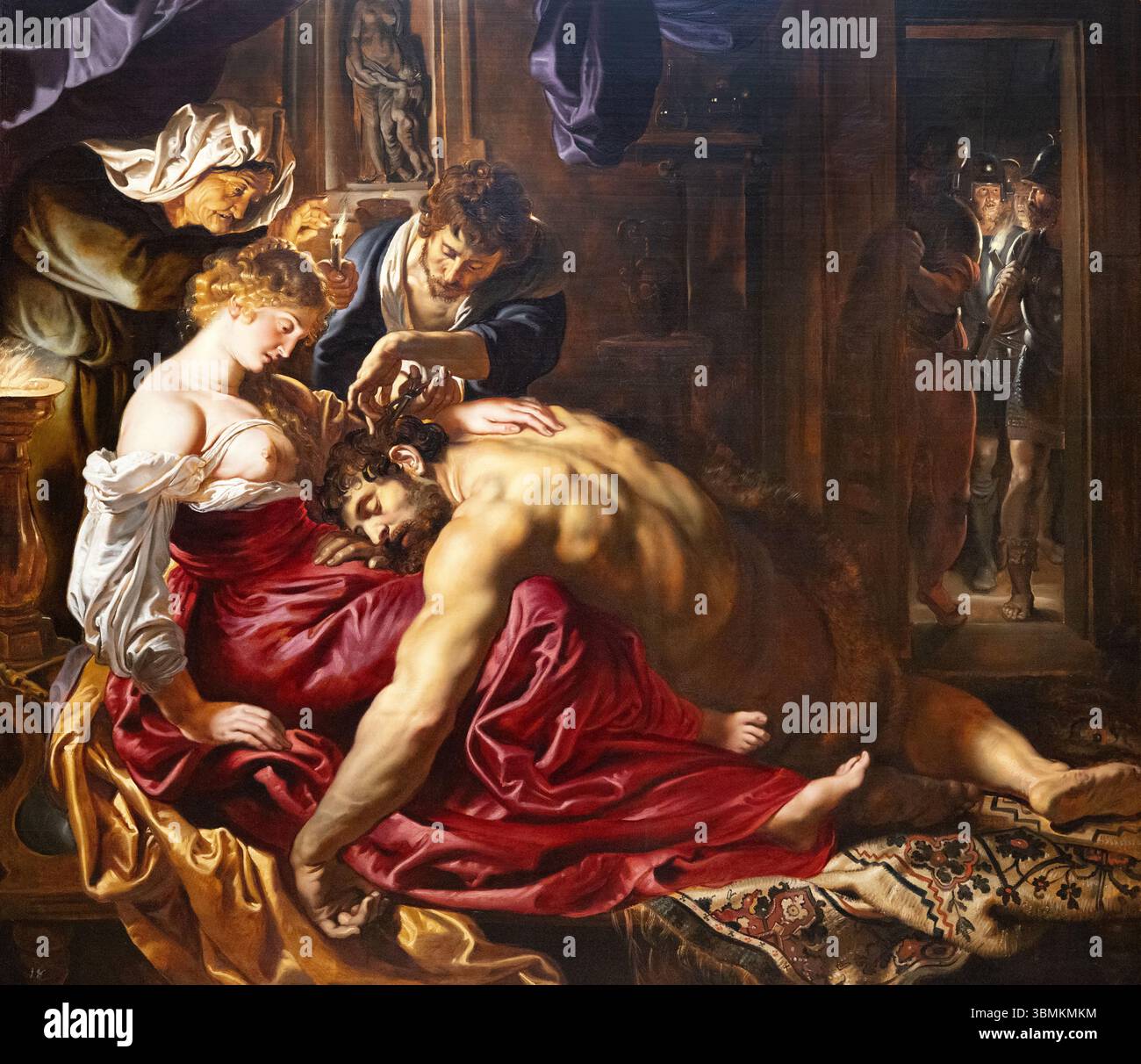 Sir Peter Paul Rubens pittura; Rubens 'Sansone e Delilah' 1609-10; XVII secolo pittura biblica dall'Antico Testamento della Bibbia, Foto Stock Sir Peter Paul Rubens pittura; Rubens 'Sansone e Delilah' 1609-10; XVII secolo pittura biblica dall'Antico Testamento della Bibbia, Foto Stock