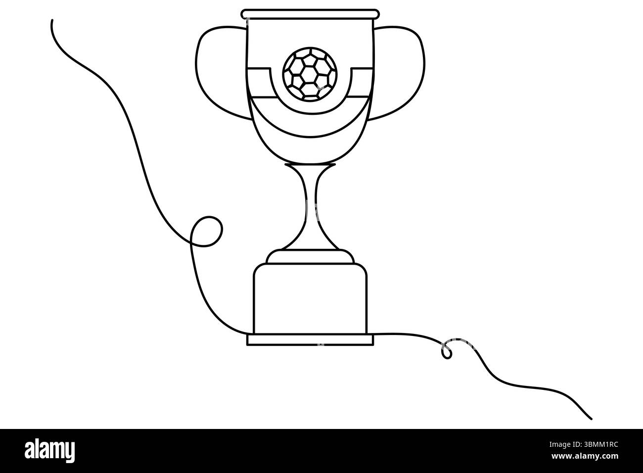 Illustrazione vettoriale con disegno a una linea continua di calcio. Illustrazione Vettoriale