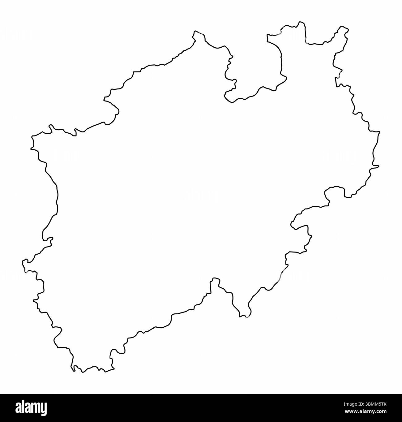 Renania settentrionale-Vestfalia mappa delineata isolata su sfondo bianco, Germania Illustrazione Vettoriale