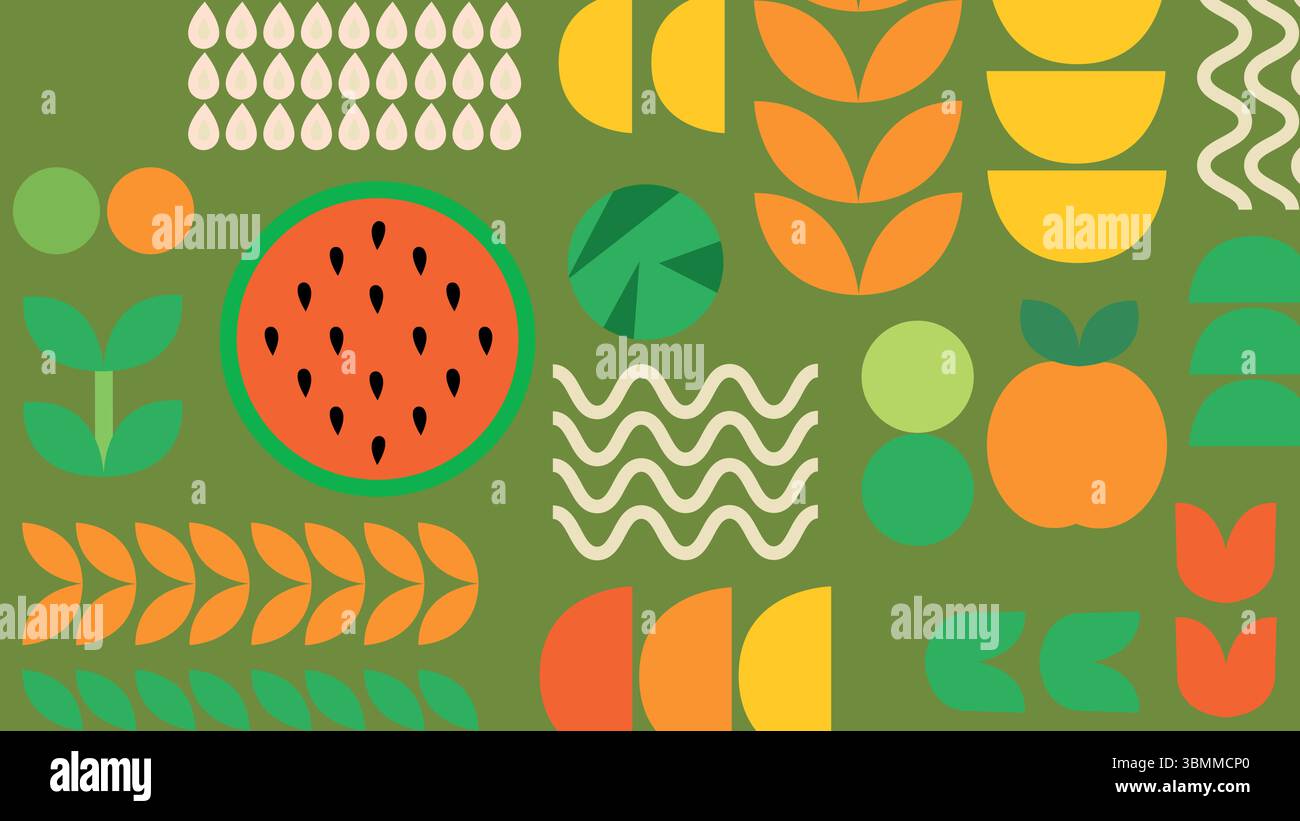 Sfondo Green Natural Harvest Illustrazione Vettoriale