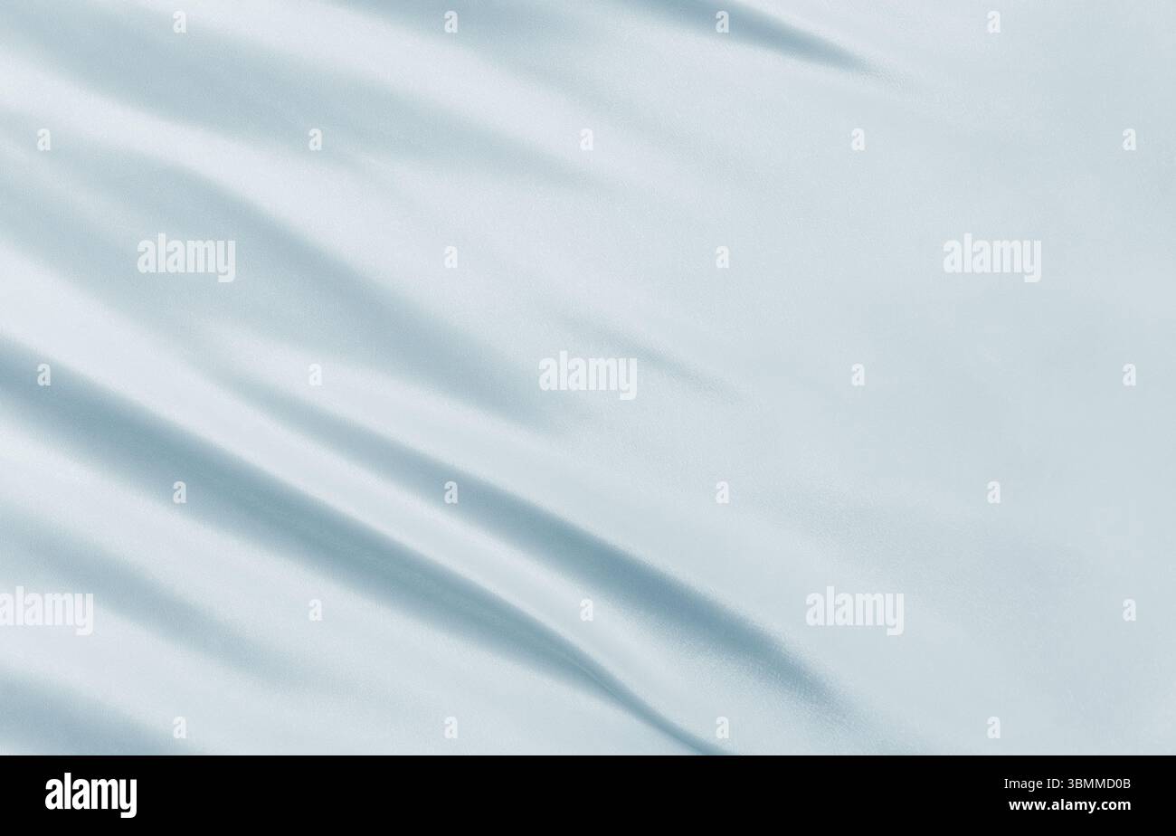 Dettagli di tessuto bianco morbido che ondeggia al vento, perfetto per sfondi, texture, concetti visivi minimalisti e design digitali Foto Stock