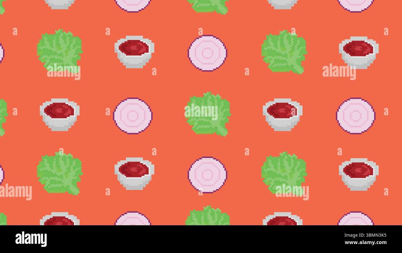 Hamburger piccante con peperoncino e cipolla sullo sfondo retrò Illustrazione Vettoriale