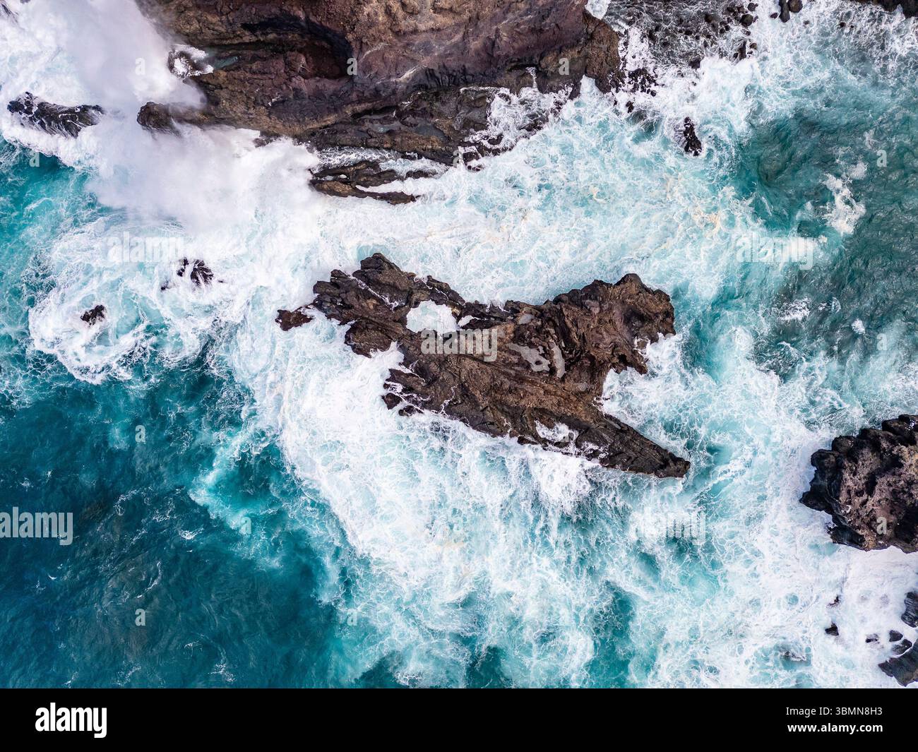 Le rocce di fronte a San Marcos, Icod de los Vinos, Tenerife, Spagna Foto Stock