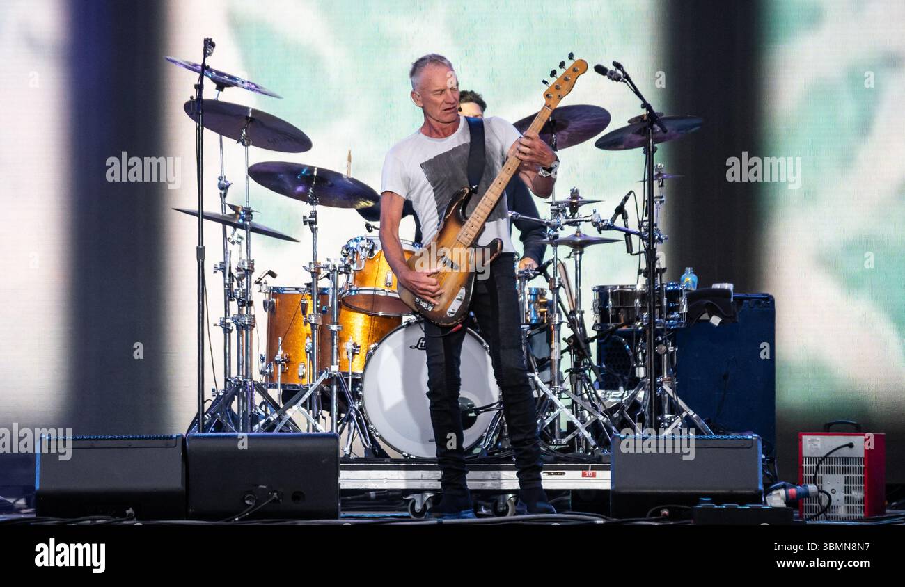 Glasgow Regno Unito, 25 giugno 2025, Sting 3,0, Bellahouston Park, Glasgow. Accreditato Stephen Wilson Photography Foto Stock