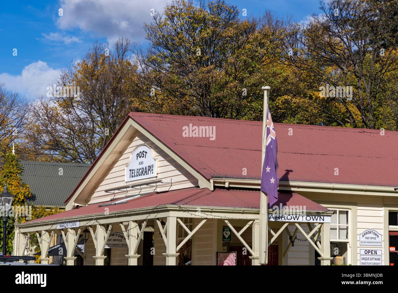 Arrowtown, Otago, South Island, nuova Zelanda, ufficio postale e telegrafo in questa ex città mineraria dell'oro Foto Stock