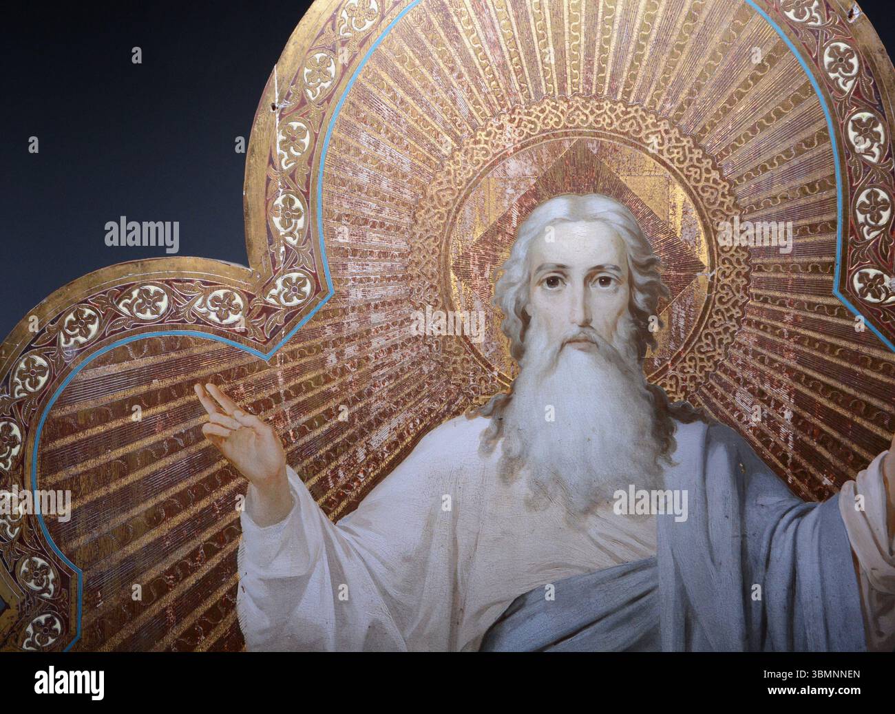 Icona russa del XIX secolo di Dio padre Foto Stock