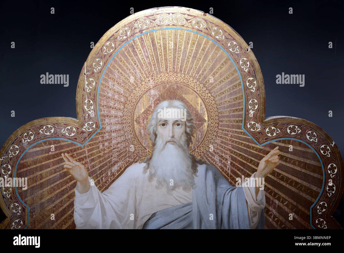 Icona russa del XIX secolo di Dio padre Foto Stock