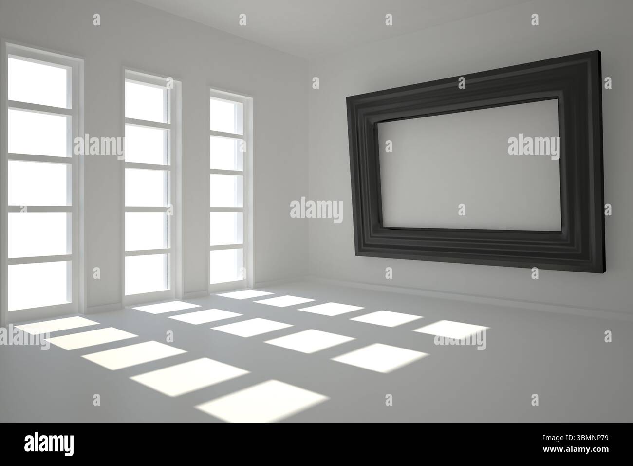 Dark camera bianca con telaio in corrispondenza della parete Foto Stock