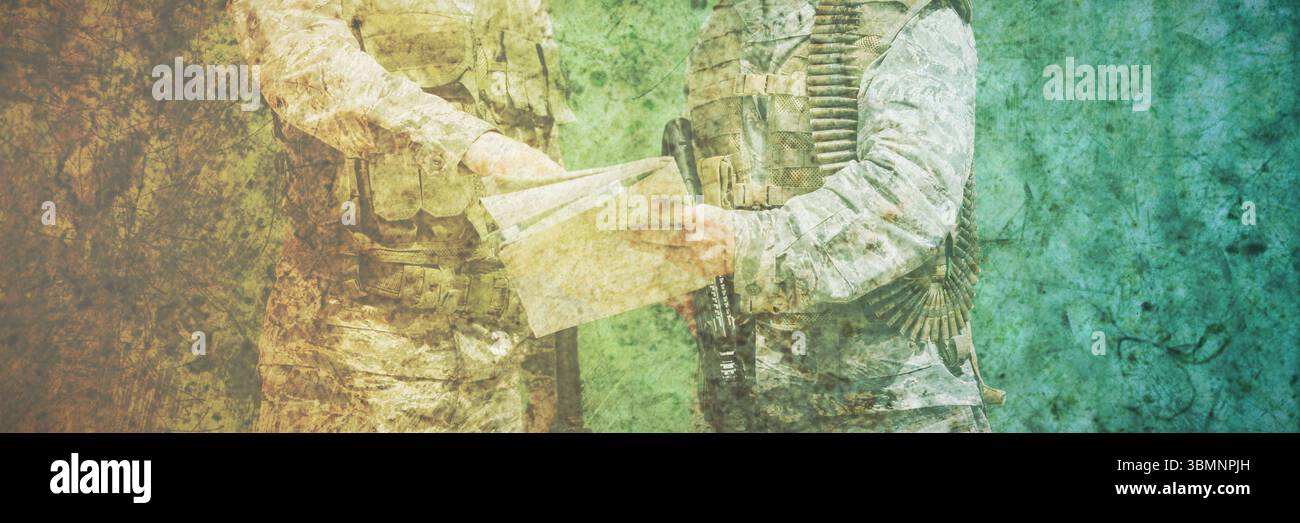 Addestramento militare nel campo Foto Stock