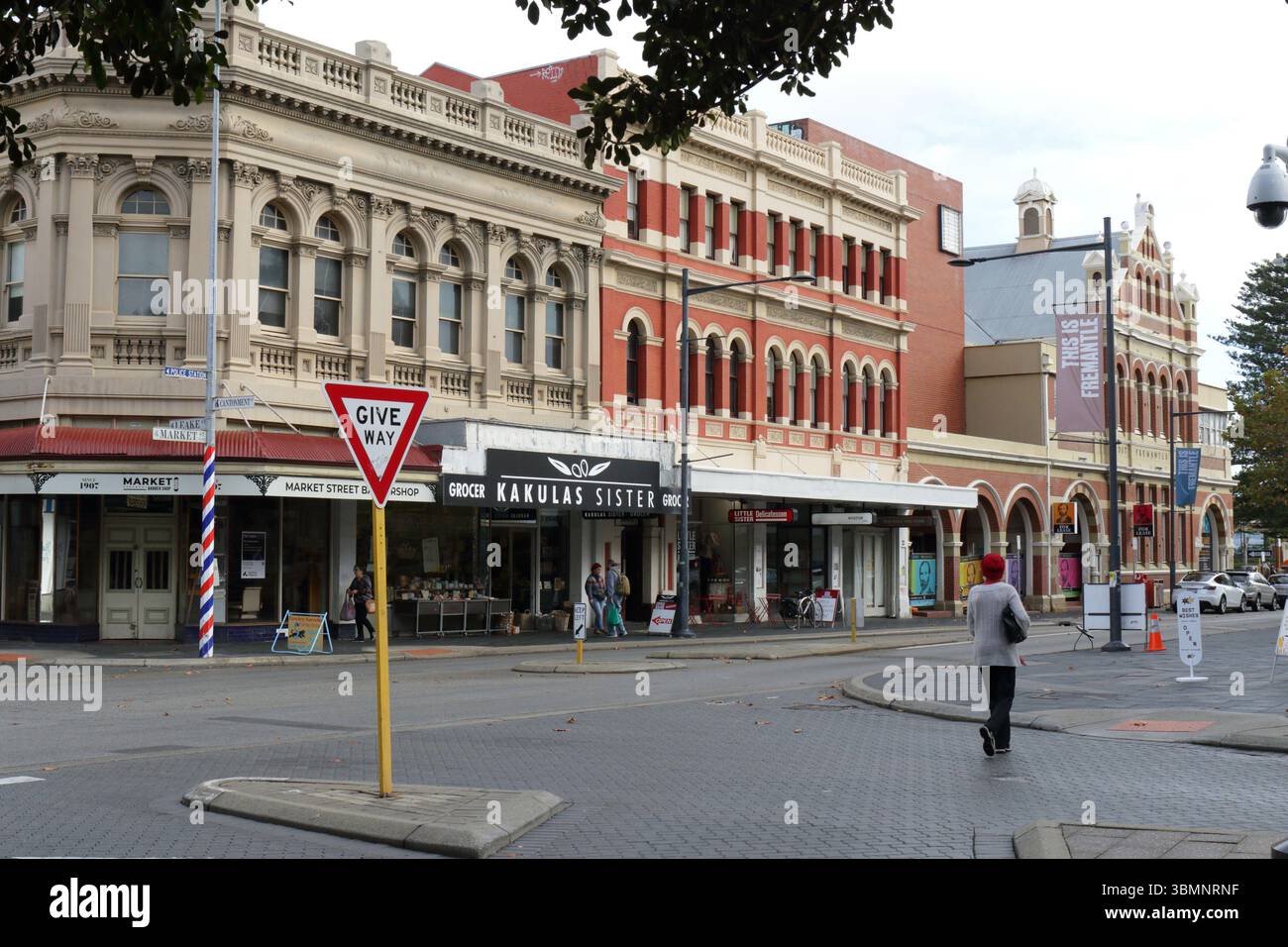 Veduta di Market Street, Fremantle, vicino a Perth, Australia Occidentale, Australia Foto Stock