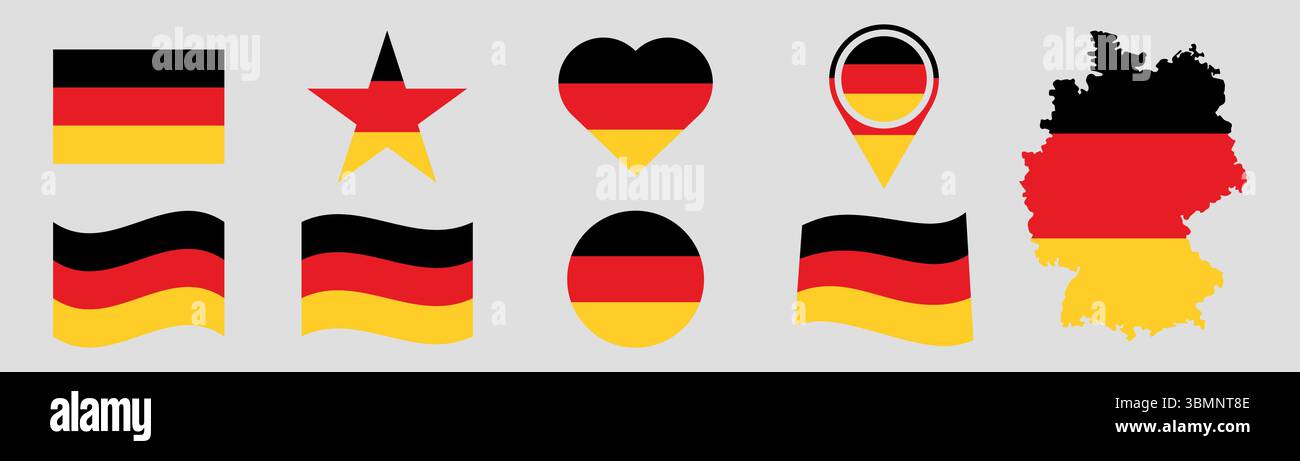 Illustrazione vettoriale ufficiale della bandiera tedesca Illustrazione Vettoriale