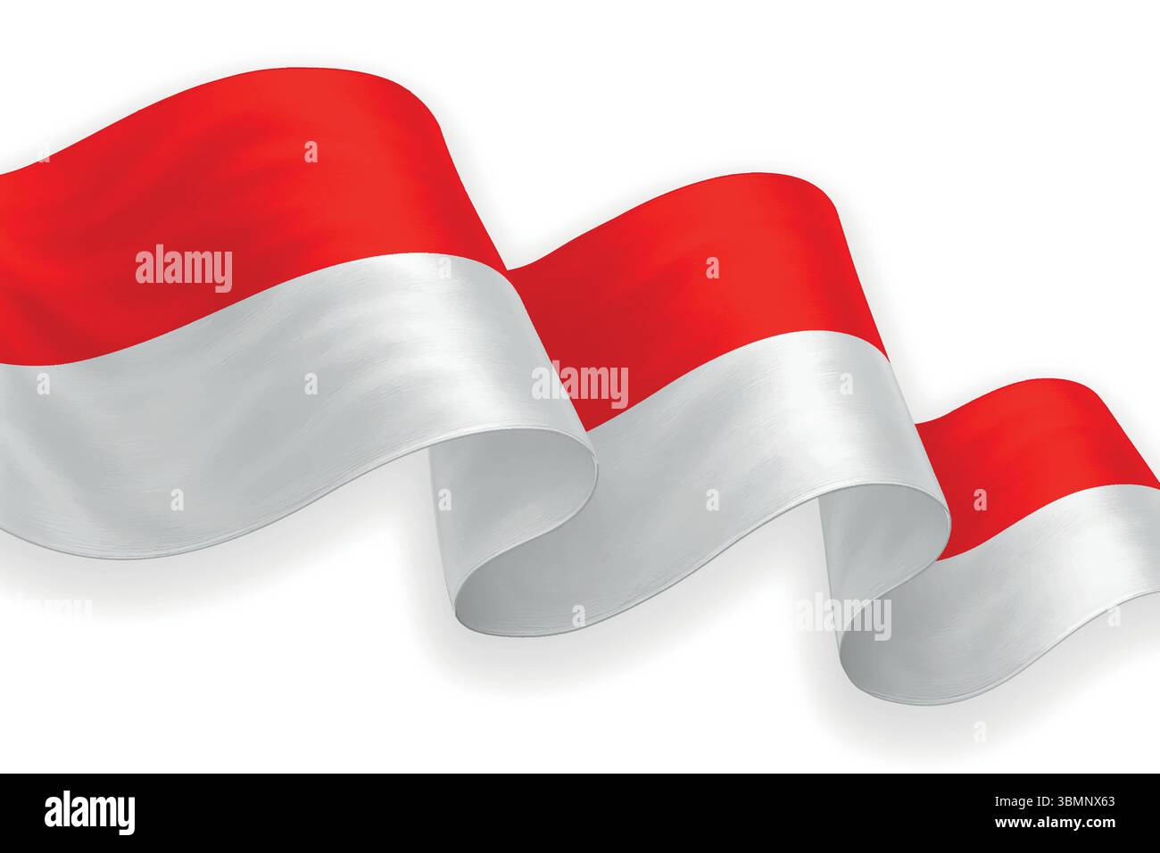 Bandiera indonesiana con colori brillanti su sfondo pulito Illustrazione Vettoriale