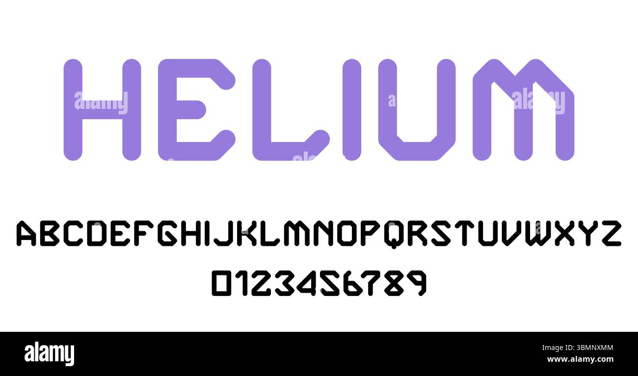 Set di lettere e numeri dei caratteri alfabetici moderno design astratto con illustrazione vettoriale solida Illustrazione Vettoriale