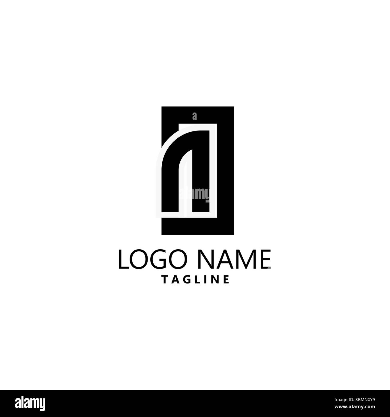 Vettore iniziale del logo NJ Illustrazione Vettoriale