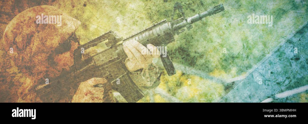 Addestramento militare nel campo Foto Stock