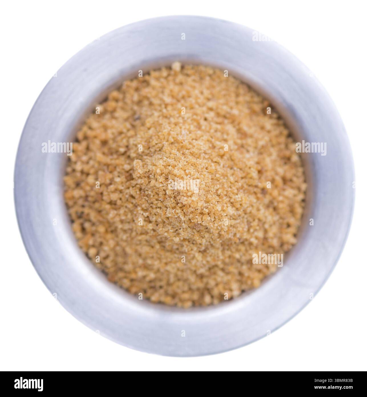 Lo zucchero di cocco (close-up shot) isolato su sfondo bianco Foto Stock