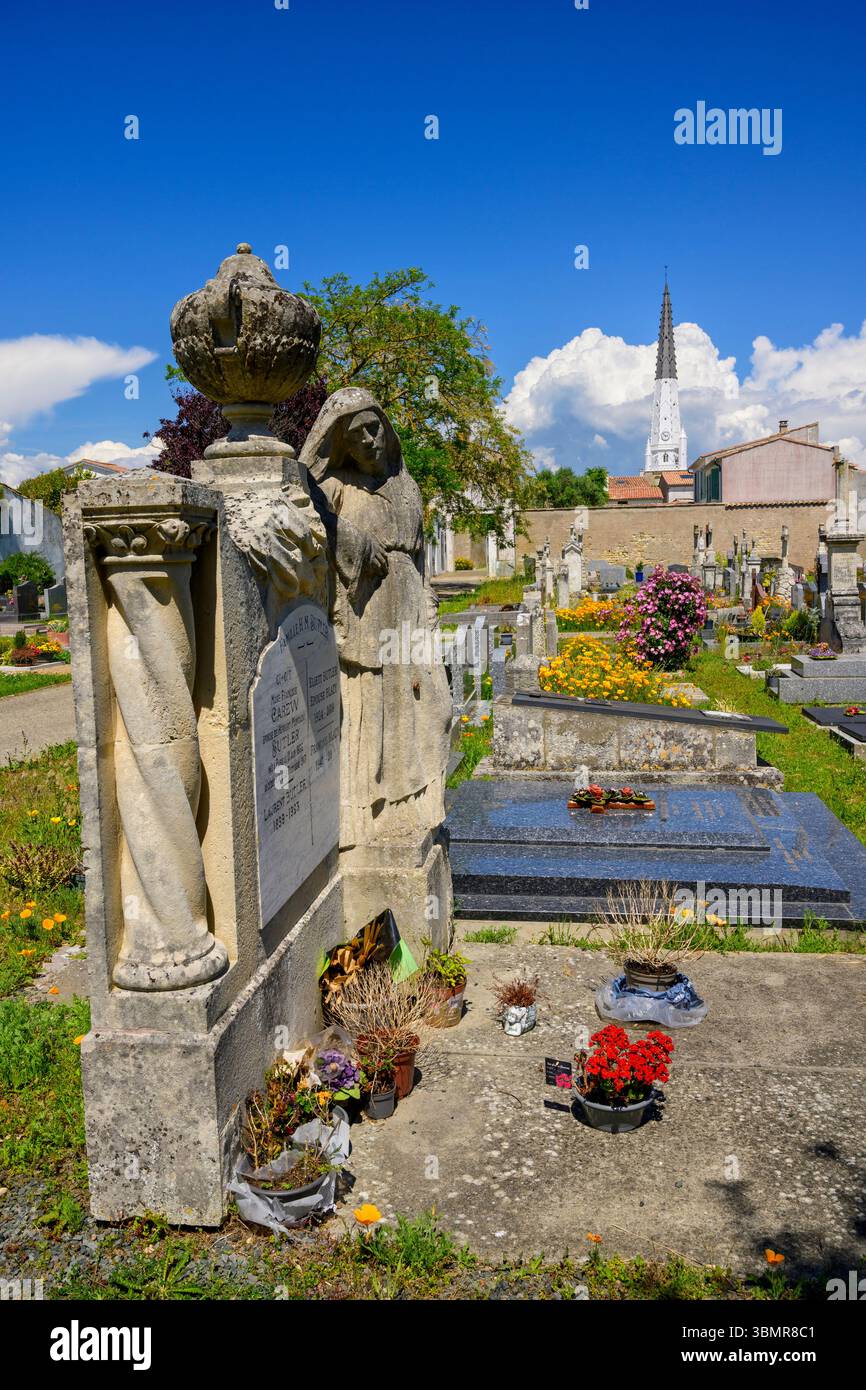 Cimitero ARS-en-Ré, Île de Ré, Charente-Maritime, Francia Foto Stock