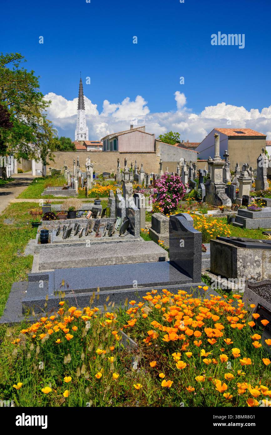 Cimitero ARS-en-Ré, Île de Ré, Charente-Maritime, Francia Foto Stock