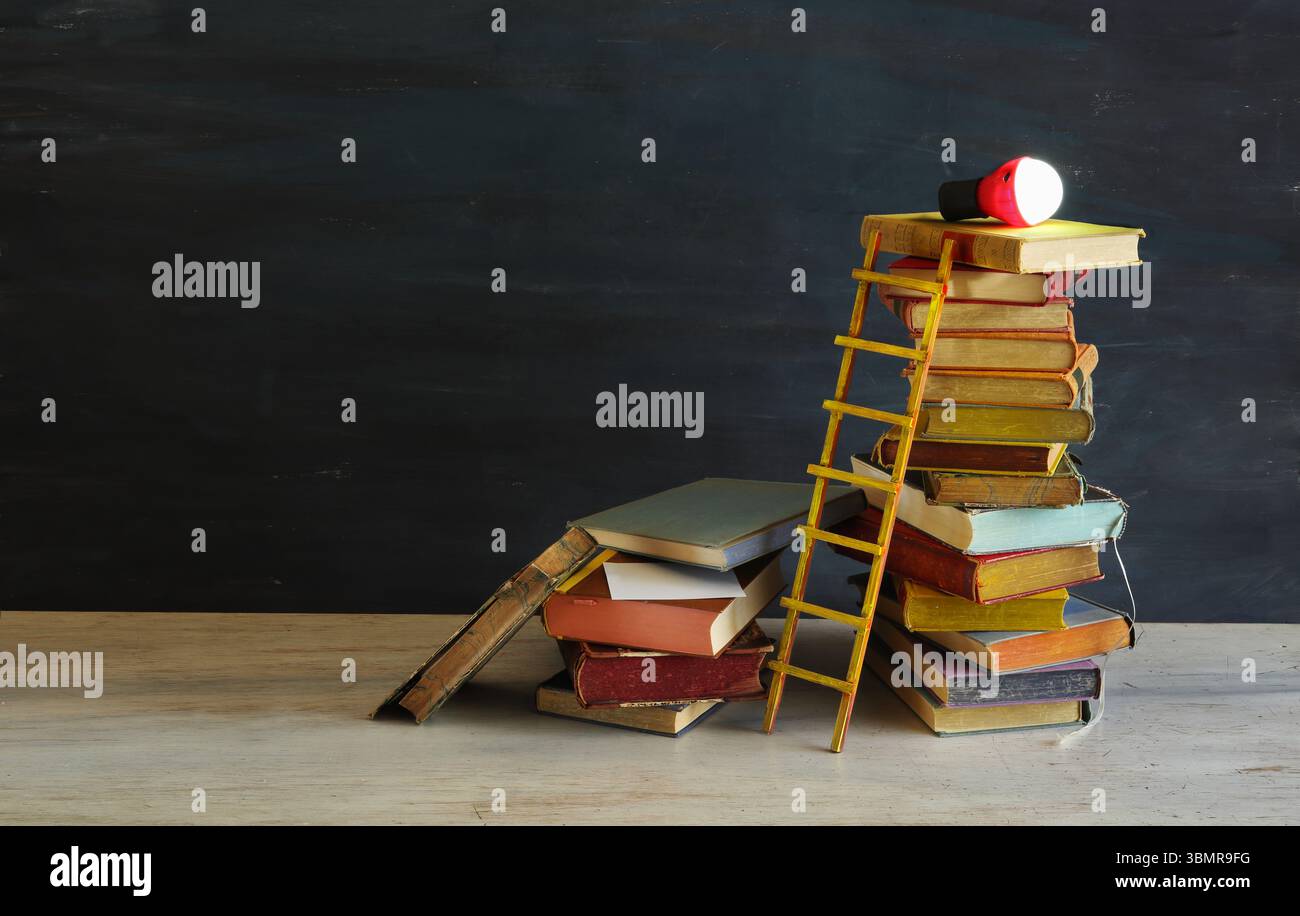 pila di libri Foto Stock