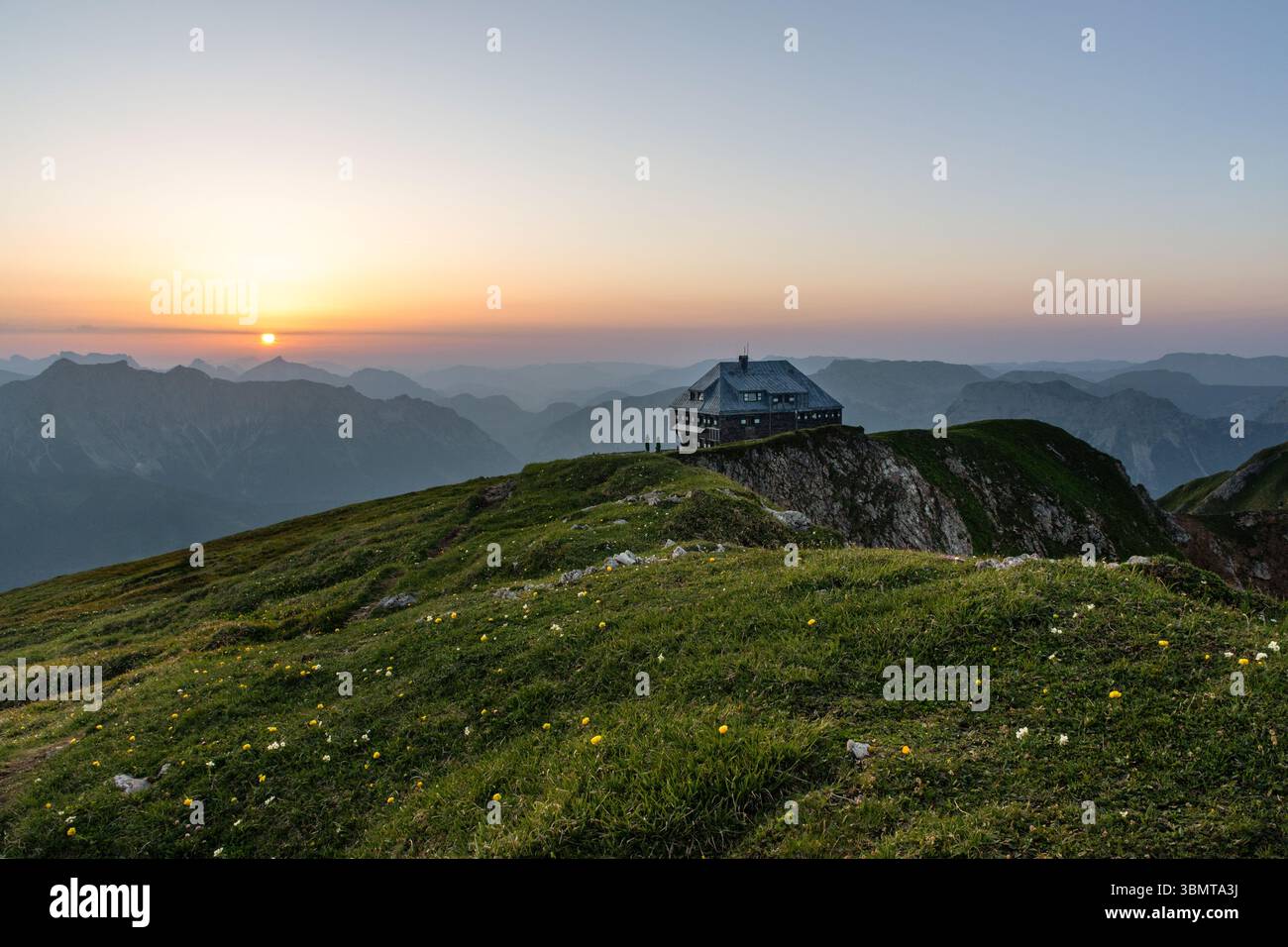 Reichensteinhütte al tramonto Foto Stock
