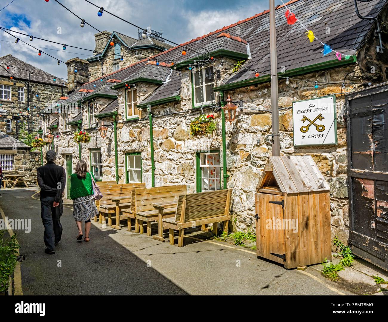 Cross Keys Inn, Dolgellau, Galles del Nord Foto Stock