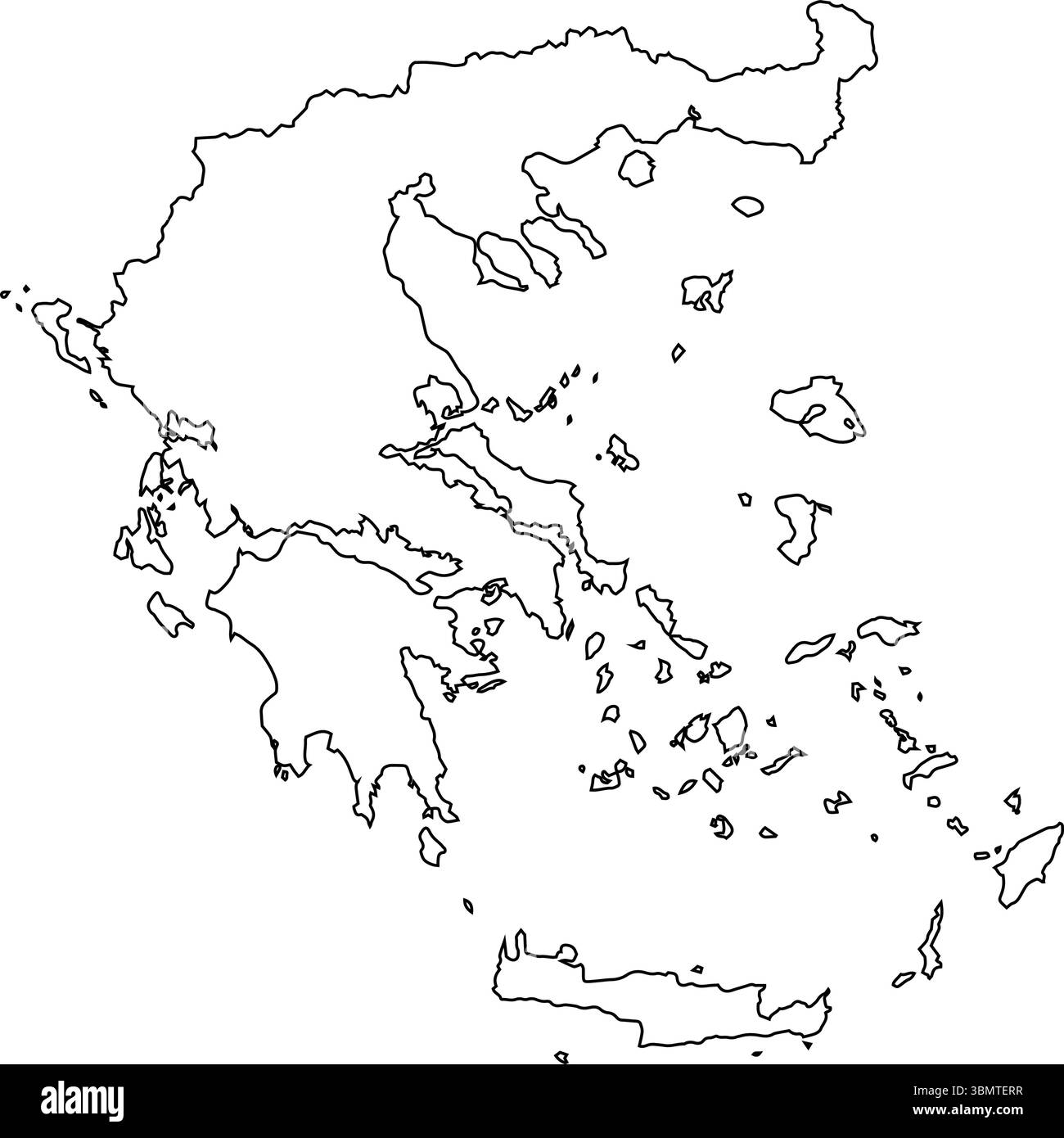 Mappa vettoriale della Grecia isolata su uno sfondo trasparente, mappa dettagliata della Grecia Illustrazione Vettoriale