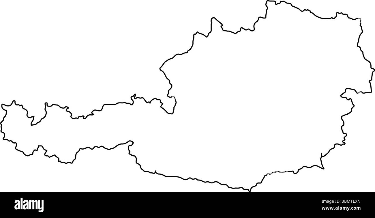 Mappa vettoriale dell’Austria isolata su uno sfondo trasparente, mappa dettagliata dell’Austria Illustrazione Vettoriale