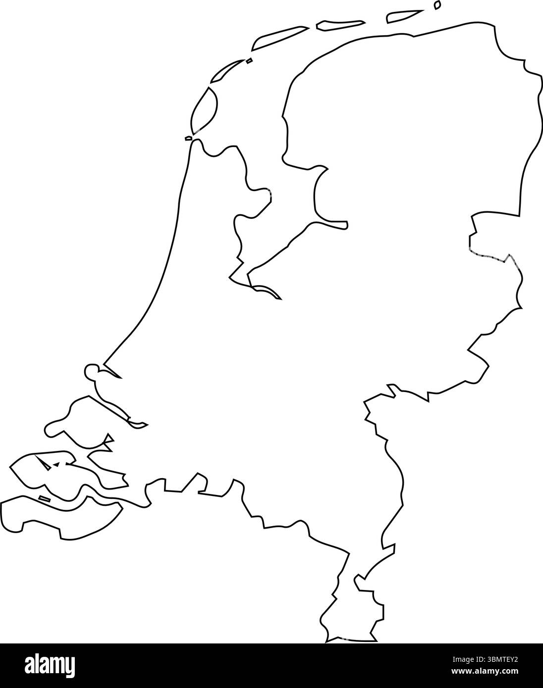 Mappa vettoriale dei Paesi Bassi isolata su uno sfondo trasparente, mappa dettagliata dei Paesi Bassi Illustrazione Vettoriale