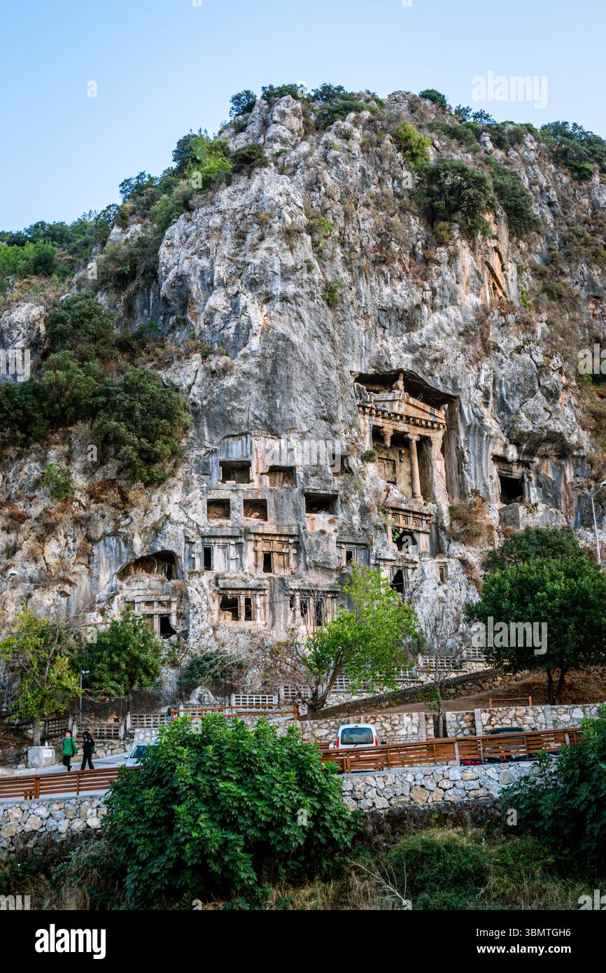 Tombe di Amyntas lycian a Fethiye in Turchia Foto Stock