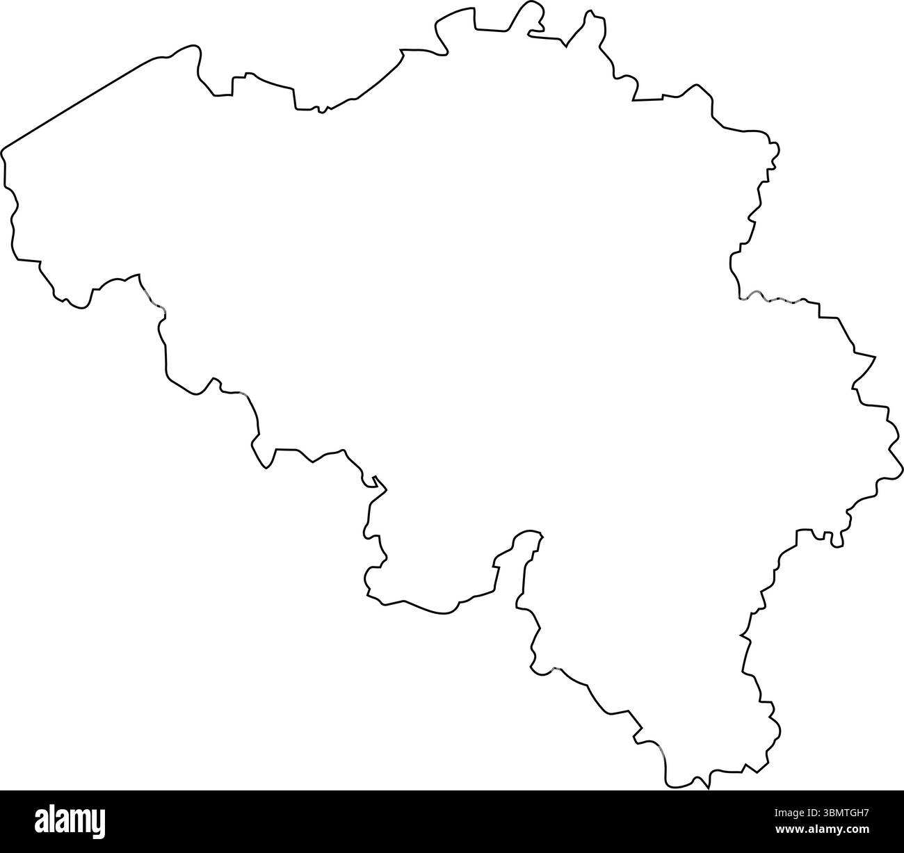 Mappa vettoriale del Belgio isolata su uno sfondo trasparente, mappa dettagliata del Belgio Illustrazione Vettoriale