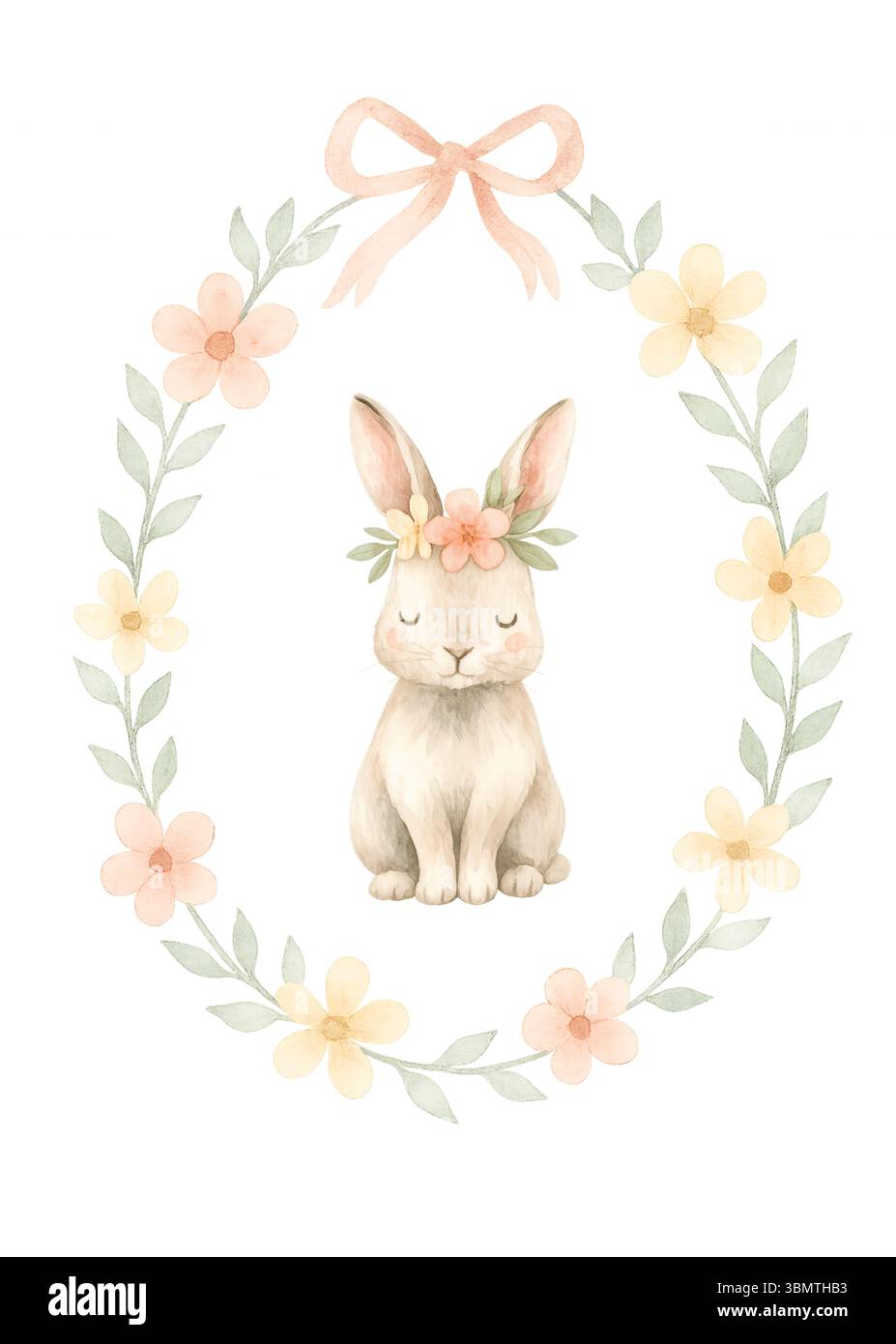 Cute Watercolor Animals Clipart - adorabile fauna selvatica dipinta a mano per bambini Foto Stock
