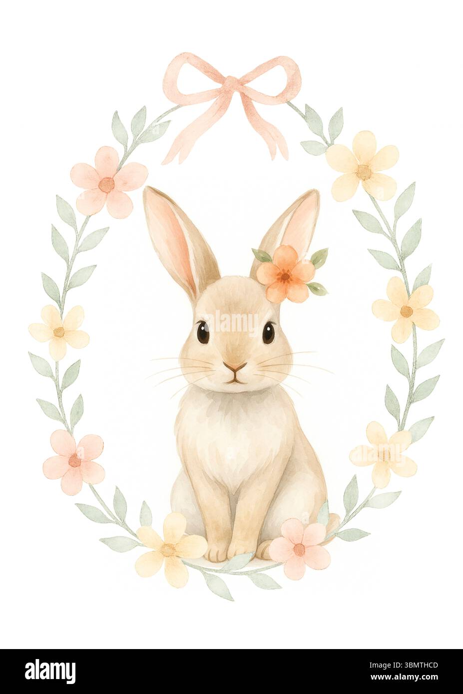 Cute Watercolor Animals Clipart - adorabile fauna selvatica dipinta a mano per bambini Foto Stock