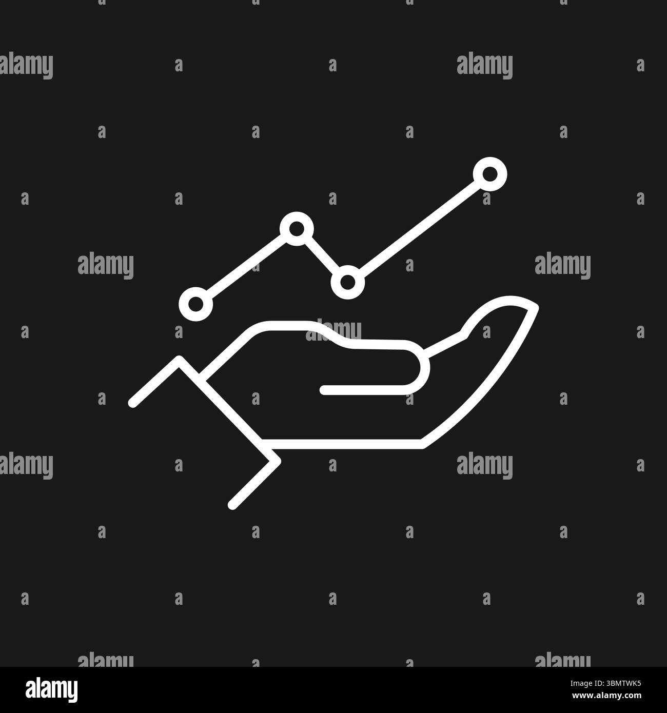 Business Growth and Financial Data Analysis icona per strategia di investimento, ricerche di mercato e reporting sulle prestazioni Illustrazione Vettoriale