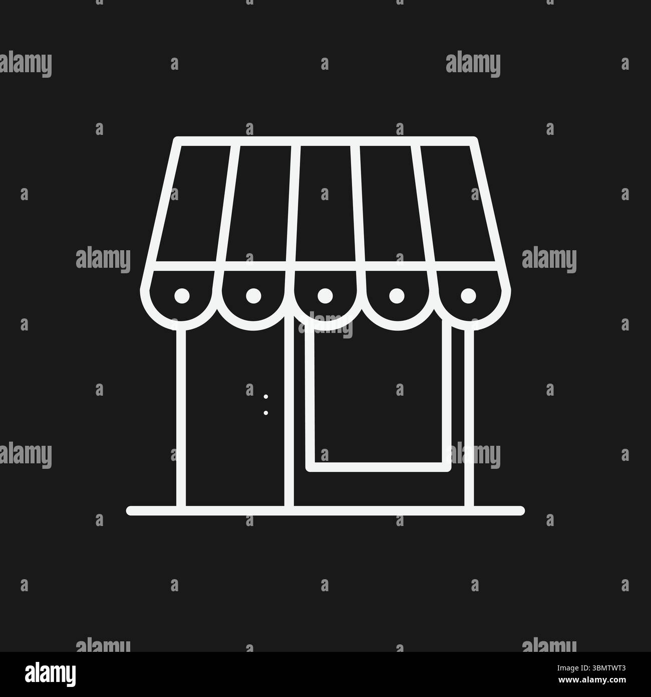 Icona Retail Storefront per la pagina del venditore del mercato del commercio elettronico, del negozio online e della piccola impresa locale Illustrazione Vettoriale