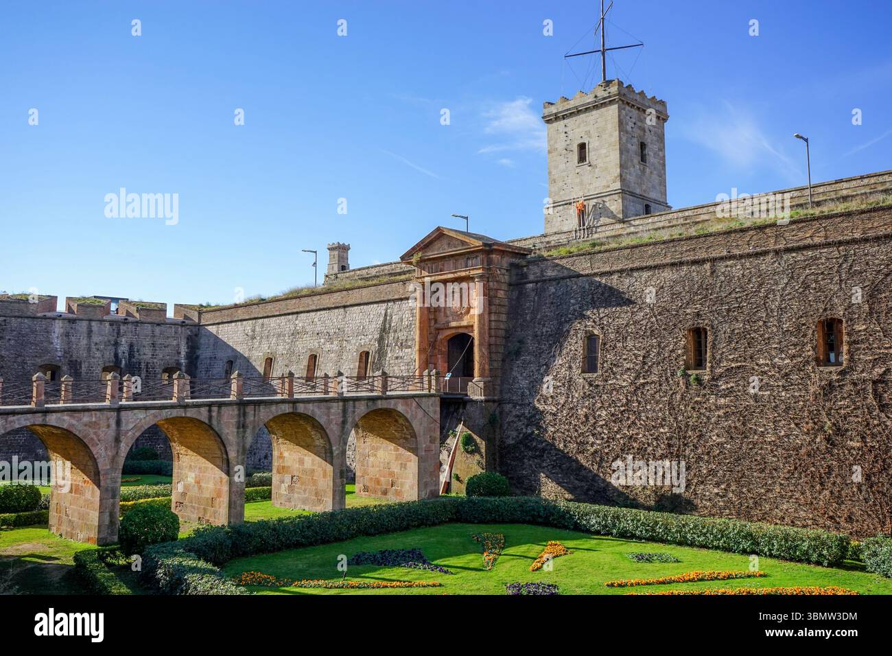 Castell de Montjuic a Barcellona, Spagna Foto Stock