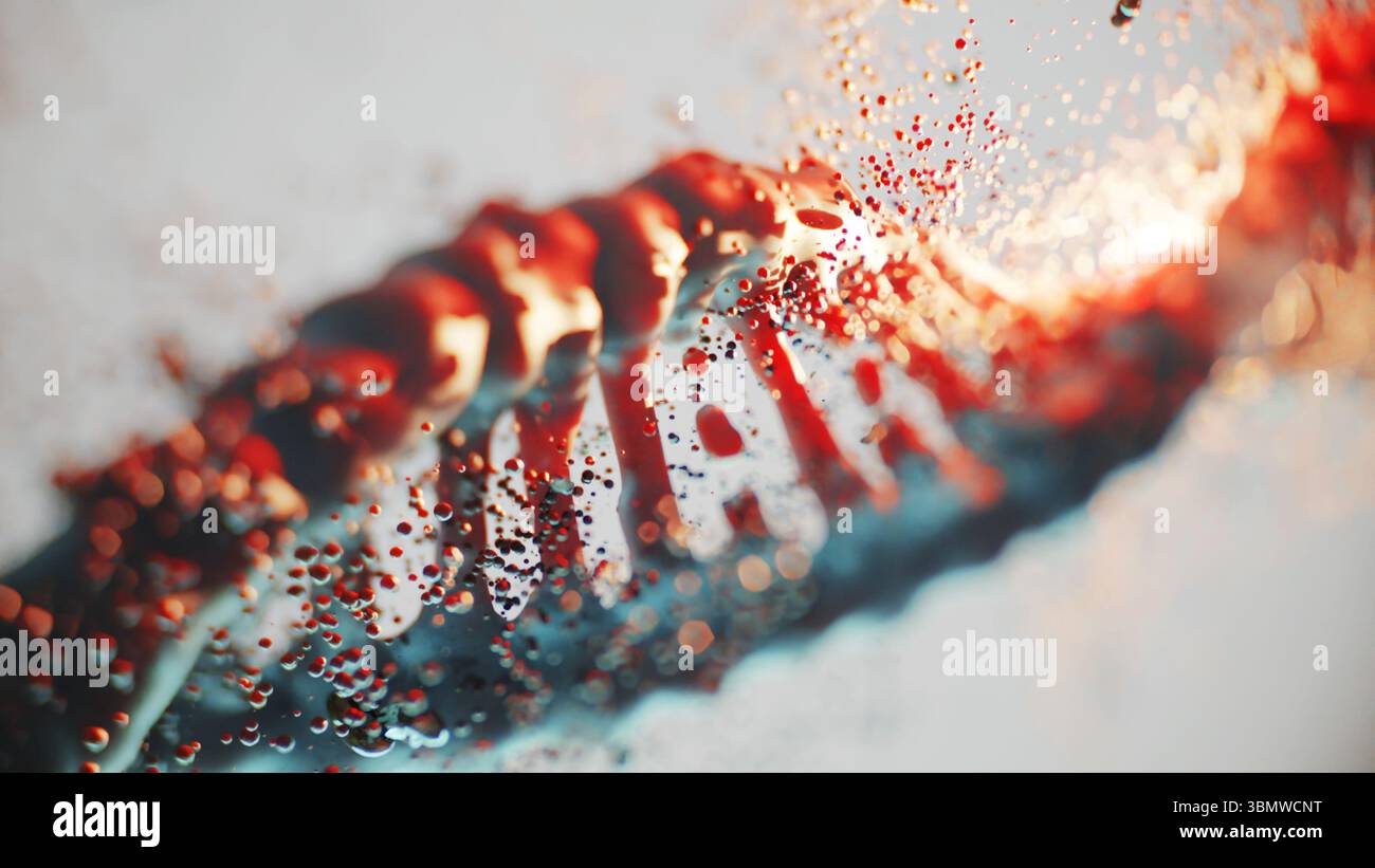 Struttura del DNA 3D vibrante con molecole microcosmiche, che mostra la creazione di codice genetico e i principi di biologia evolutiva Foto Stock