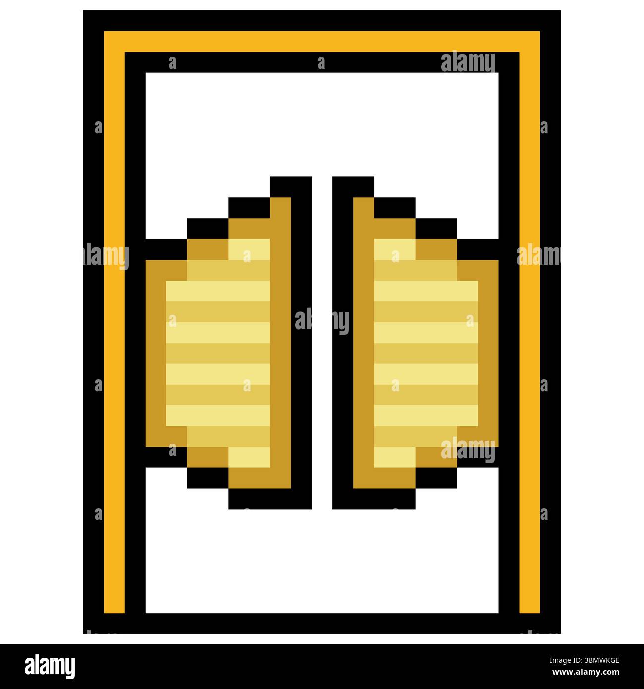 Porte a battente in pixel art Illustrazione Vettoriale