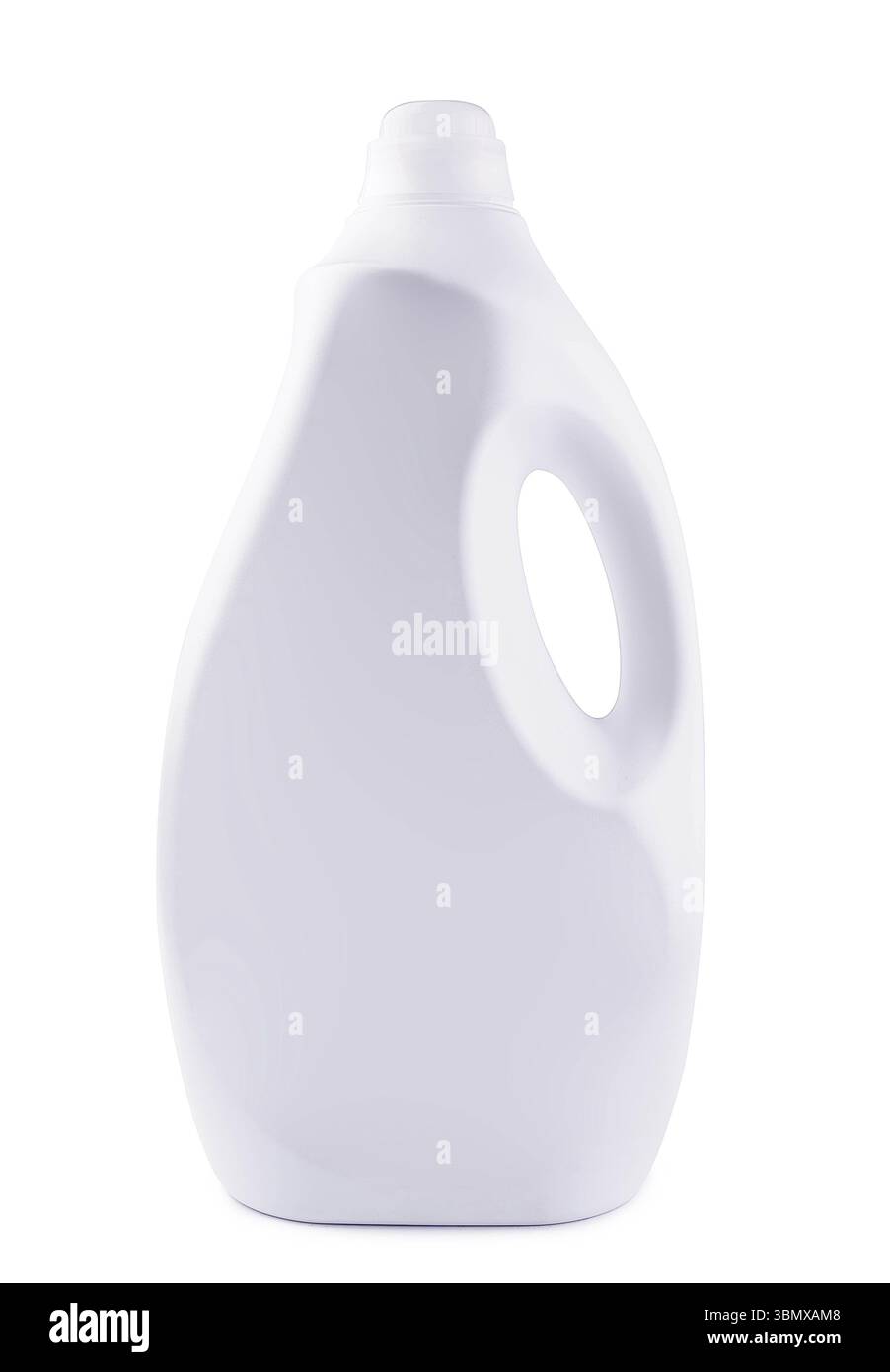 Natura morta alimentare, mock-up di bottiglie bianche di detergente, vista frontale Foto Stock