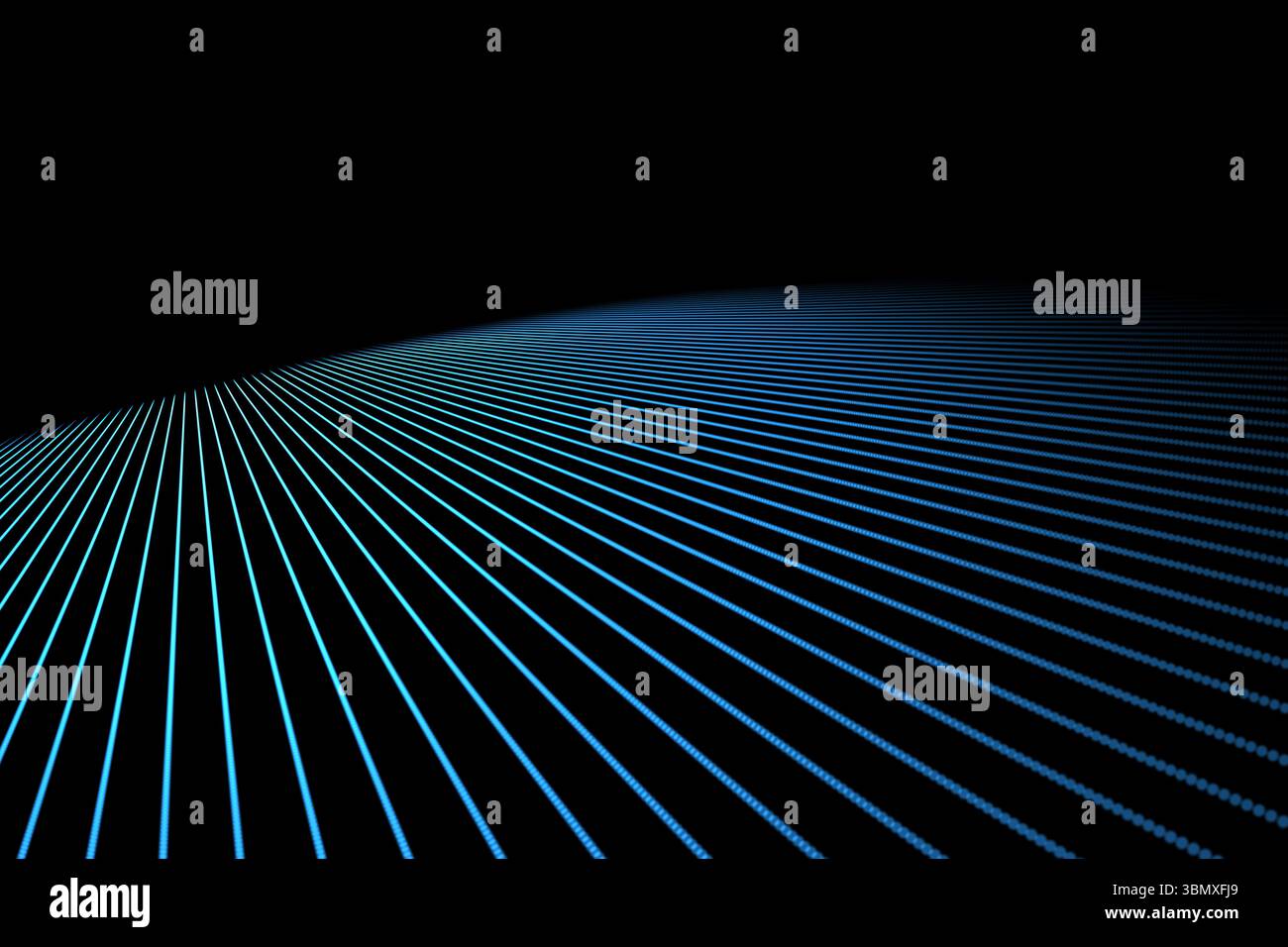 Sfondo nero con linee blu Foto Stock