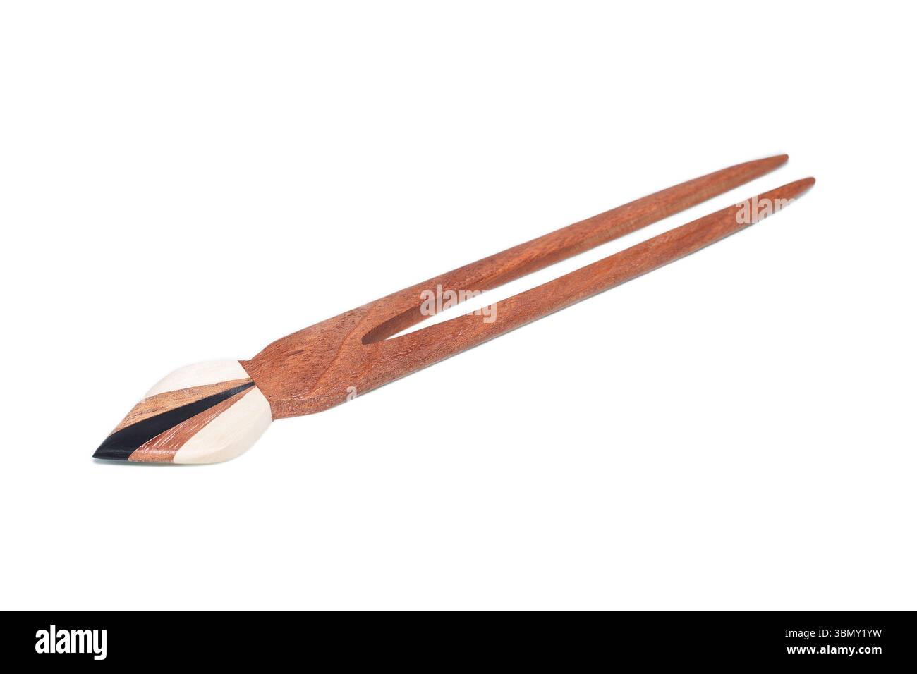 E' una forcella di legno isolata sul bianco. Foto Stock