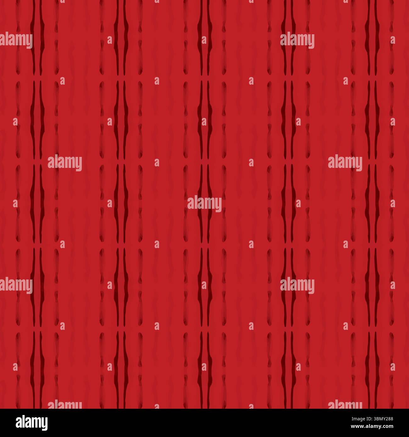 Immagine quadrata del motivo della linea nera ripetuta su uno spazio di copia su sfondo rosso Foto Stock