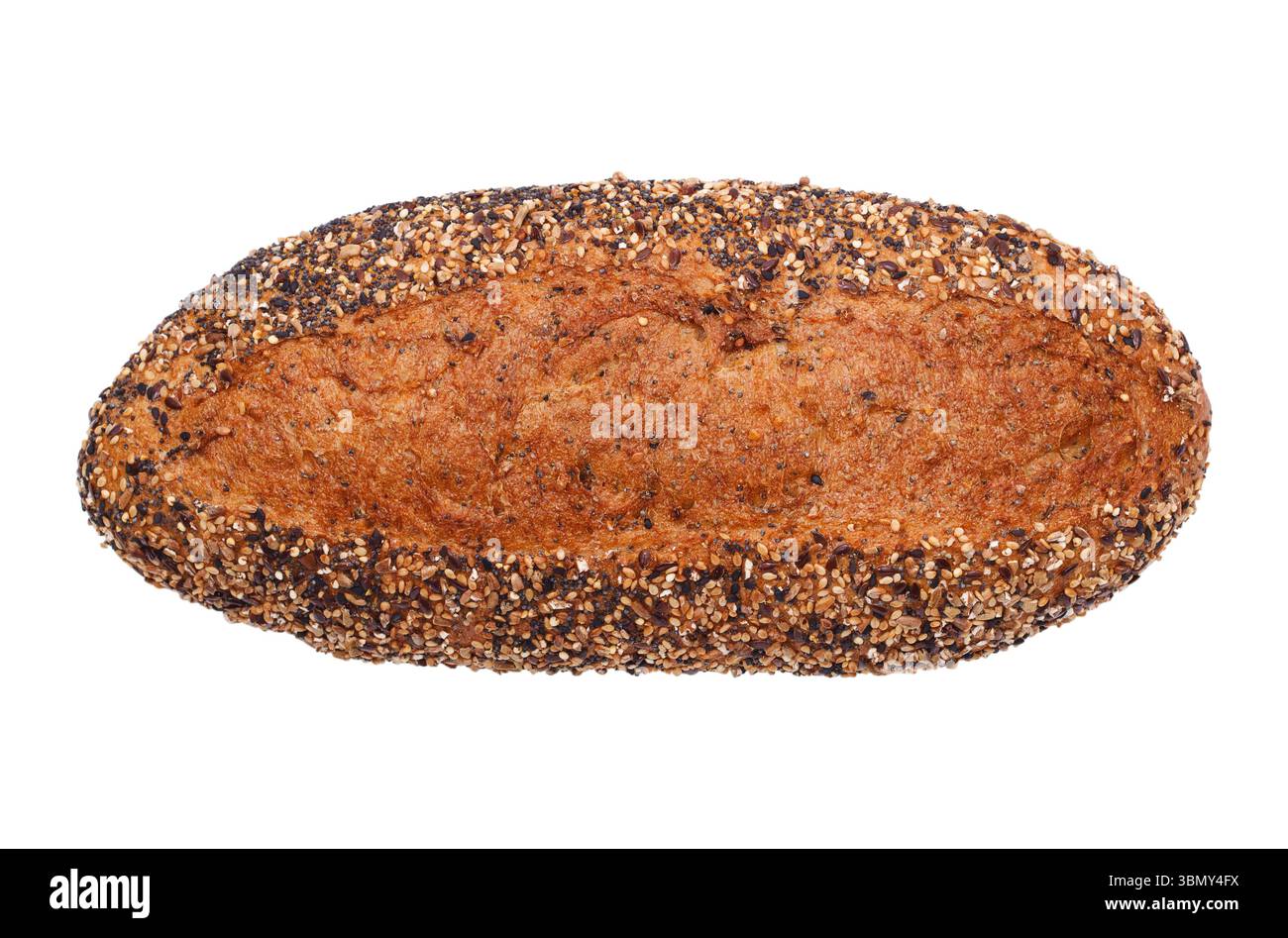 Si tratta di pane a grana multipla isolato su bianco. Foto Stock